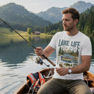 Camiseta Vida no Lago Vintage Design de Férias de Verão