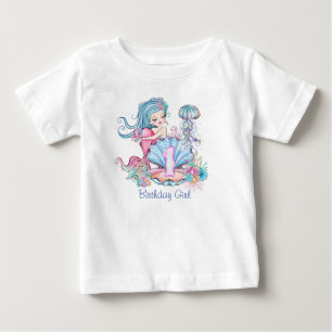 Camiseta Vida no Mar Mermaid Festa de aniversário com ida