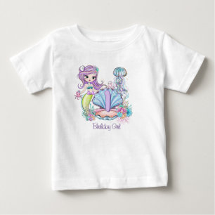 Camiseta Vida no Mar Mermaid Festa de aniversário com ida