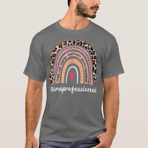 Camiseta Vida Paraprofissional Boho Leopard Arco-Íris De Vo