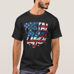 Camiseta Vida Postal Bandeira Americana Carteiro Trabalhado