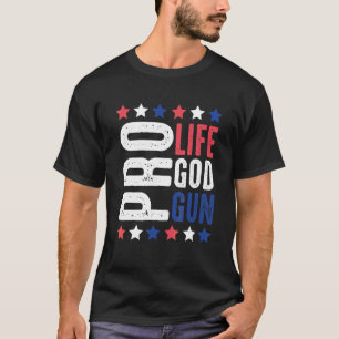 Camiseta Vida Pró Deus Arremessou Estrelas Patrióticas E St