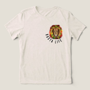 Camiseta vida rasta cabeça de leão vermelho verde amarelo J