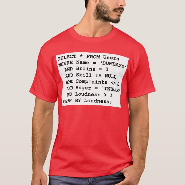 Camiseta Vida real SQL (Frente)