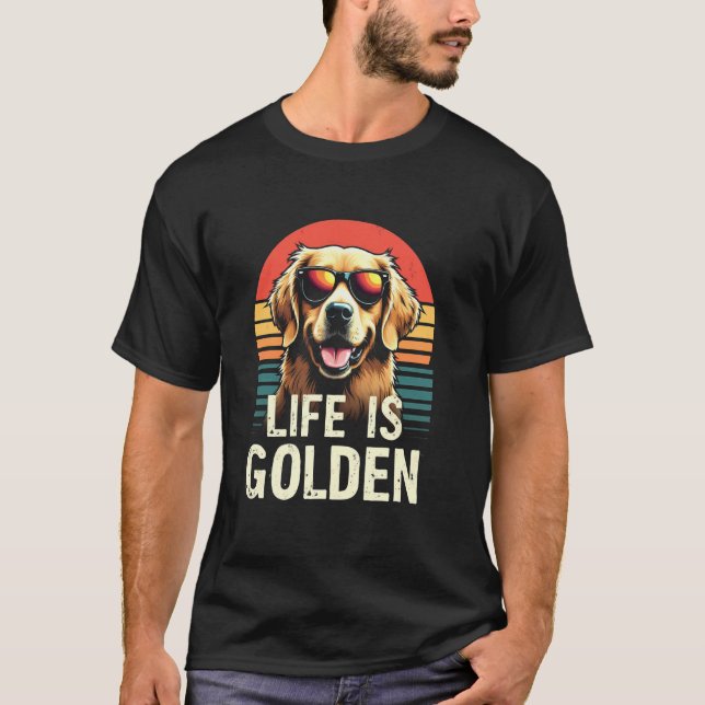 Camiseta Vida Retro Dourada (Frente)