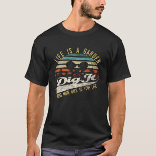 Camiseta Vida Retro Vintage é um Jardim Cave-o Agricultor J