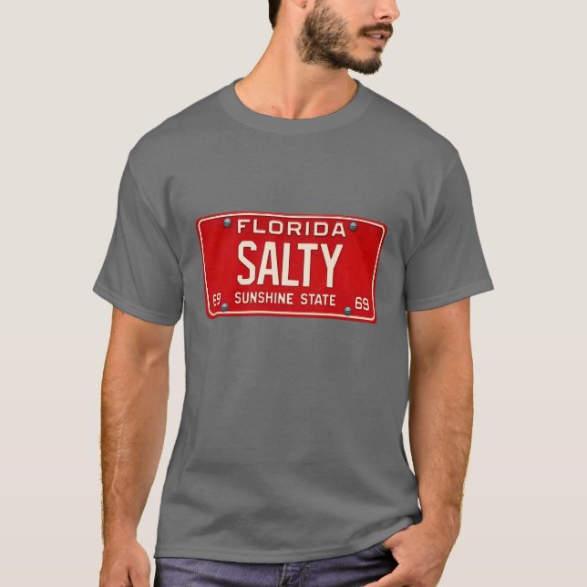 Camiseta Vida Salgada 1969 | Placa de Licença Retro da Flór (Frente)