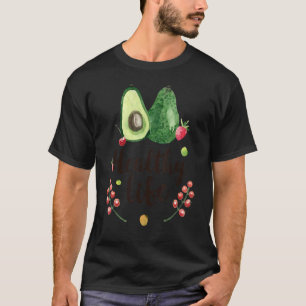 Camiseta Vida Saudável Vegan Avocado Vegetarian Farmer Mark
