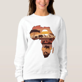 Camiseta Vida Selvagem Africana ao Pôr do Sol