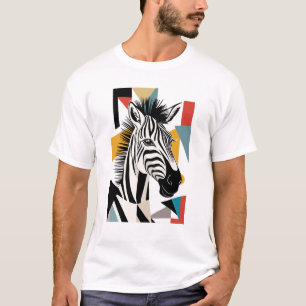 Camiseta Vida Selvagem Africana Zebra Geométrica legal