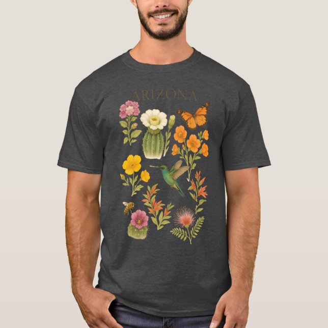 Camiseta Vida selvagem de flores nativas arizonas (Frente)