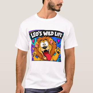 Camiseta Vida Selvagem do Leo Desenho Animado Divertido Leã