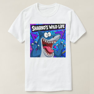 Camiseta VIDA SELVAGEM DO SHARKO   Desenho Retro dos Anos 9
