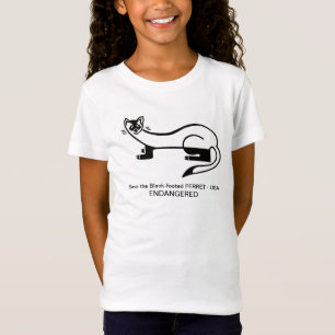 Camiseta Vida selvagem - FERRET de pés negros - Ameaçada