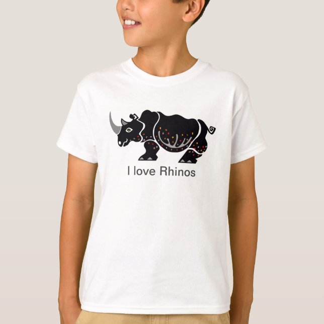 Camiseta Vida selvagem Legal Eu adoro RHINOS - Natureza- Me (Frente)