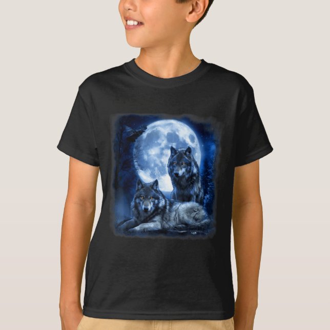 Camiseta Vida selvagem lobo uivando lua floresta natureza s (Frente)