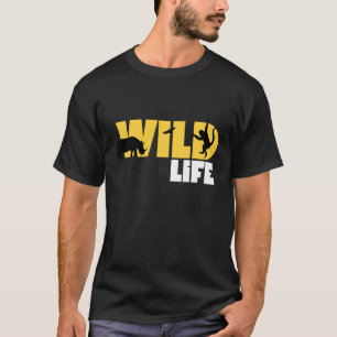 Camiseta Vida Selvagem Minimalista Preto e Amarelo