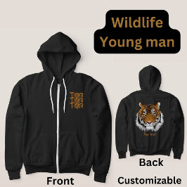 Camiseta Vida selvagem personalizada Tiger Animal negro par