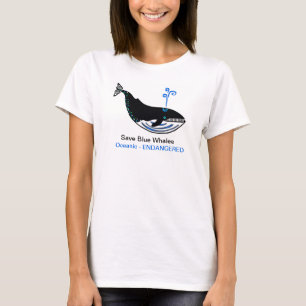 Camiseta Vida selvagem - Salva baleias azuis - Animais amea