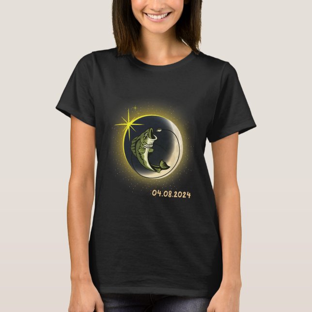 Camiseta Vida Selvagem Total Eclipse Solar 2024 Pesca Solar (Frente)
