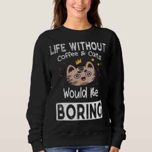 Camiseta Vida Sem Café E Gatos Chateados Dizendo Cats Cof