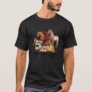 Camiseta Vida Sem Cavalos E Cães Amantes de os animais Engr