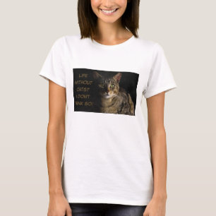 Camiseta Vida sem gatos? Acho que não! Costumar engraçado