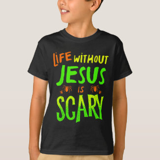 Camiseta Vida Sem Jesus É Assustadora Outono Hallowe Cristã