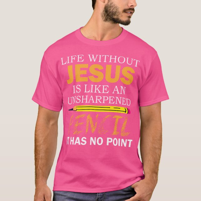 Camiseta Vida sem Jesus Engraçado Fé Religiosa Cristã (Frente)