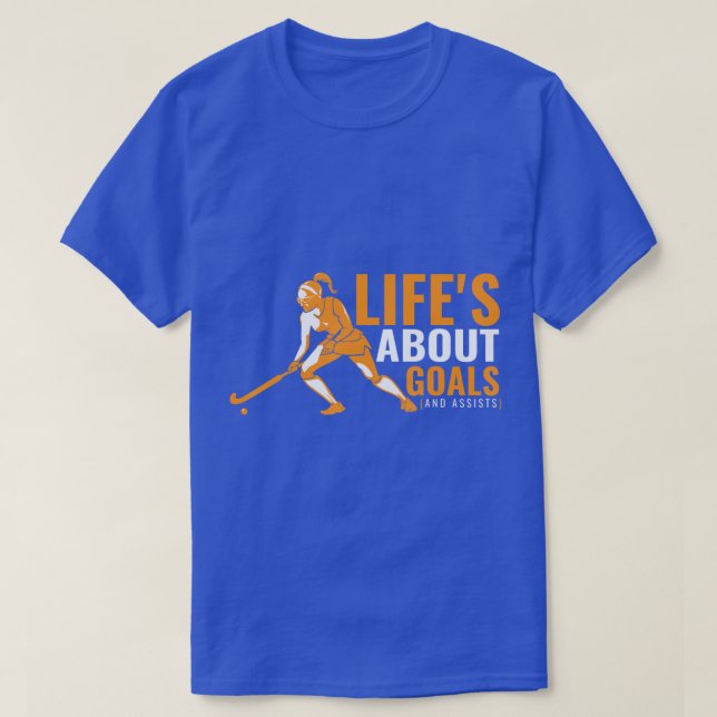 Camiseta Vida sobre o Hóquei de Campo de Objetivos para Gar (Frente do Design)