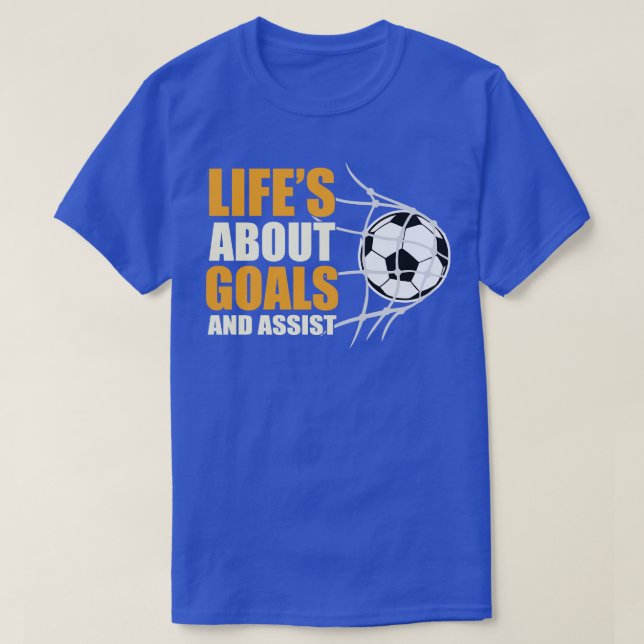 Camiseta Vida sobre objetivos e assistência (Frente do Design)