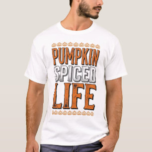 Camiseta Vida Temperada com Abóbora Tipografia Vintage de H