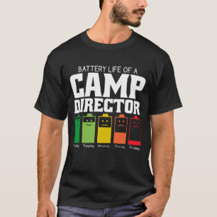Camiseta Vida Útil da Bateria de um Diretor de Acampamento