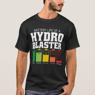 Camiseta Vida Útil da Bateria de um Hydro Blaster