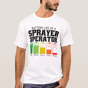Camiseta Vida Útil da Bateria de um Operador de Pulverizado