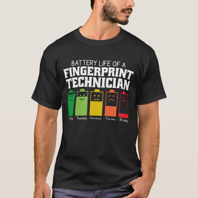 Camiseta Vida Útil da Bateria de um Técnico de Impressão Di (Frente)