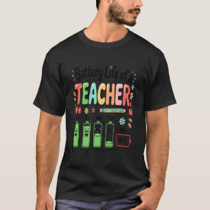 Camiseta Vida útil da bateria de uma semana de aula do prof