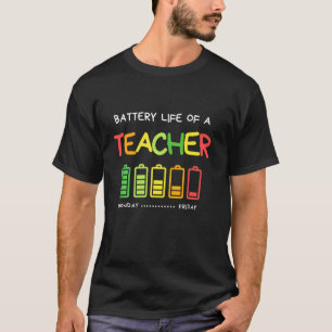 Camiseta Vida Útil De Bateria Engraçada De Um Professor Apr