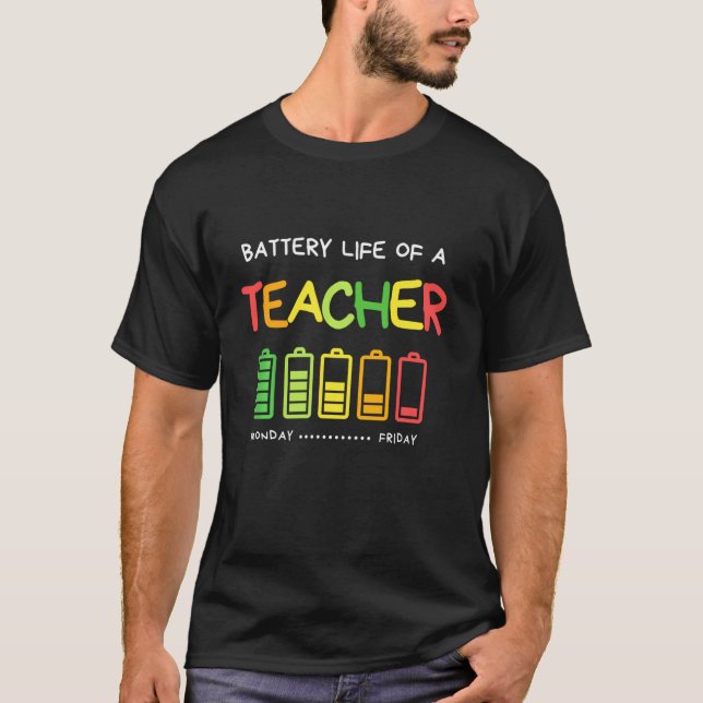 Camiseta Vida Útil De Bateria Engraçada De Um Professor Apr (Frente)