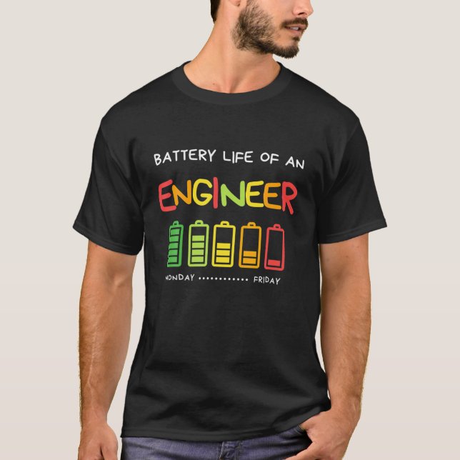 Camiseta Vida Útil De Bateria Engraçada De Uma Apreciação D (Frente)
