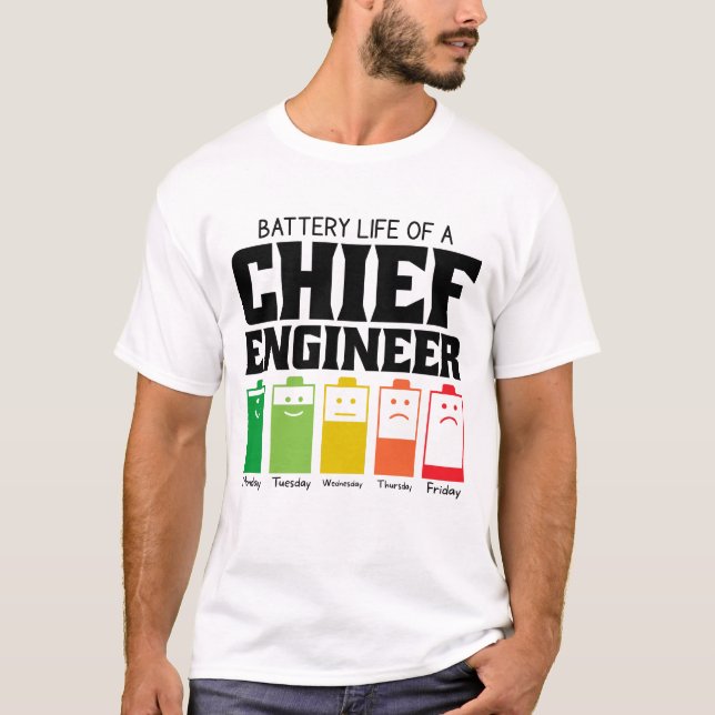 Camiseta Vida Útil de um Engenheiro-Chefe (Frente)