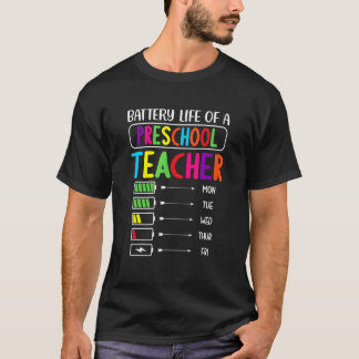 Camiseta Vida útil de um professor de pré-escola - Escola