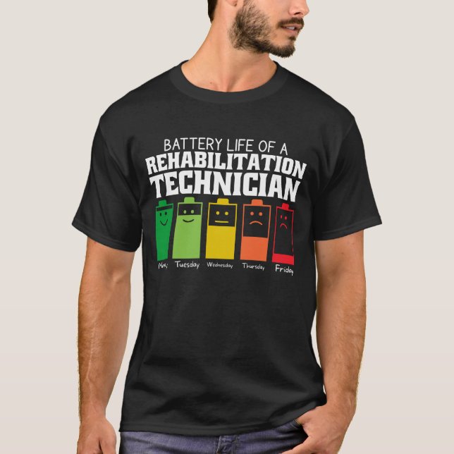 Camiseta Vida Útil de um Técnico de Reabilitação (Frente)