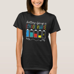 Camiseta Vida útil de uma enfermeira escolar Feliz 100 dias