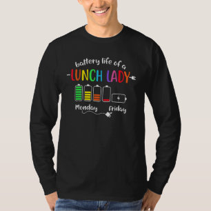 Camiseta Vida Útil De Uma Senhora Do Almoço Escolar Trabalh