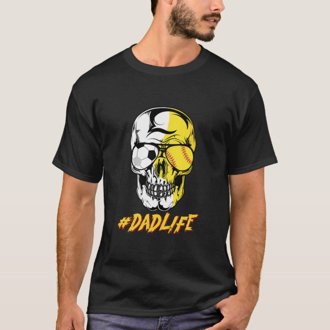 Camiseta Vida útil do pai Crânio para Futebol Softball (Frente)