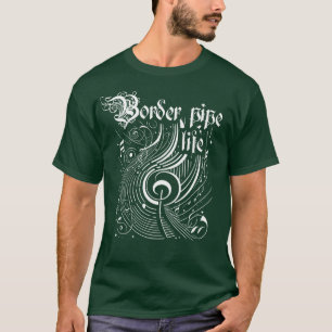 Camiseta Vida útil do pipe de borda de música Wavy