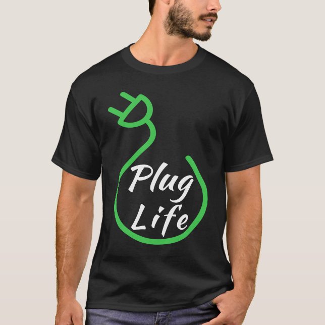 Camiseta Vida útil do plugue, proprietário de VE orgulhoso, (Frente)