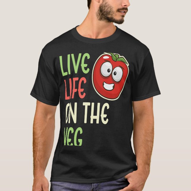 Camiseta Vida Viva No Veg Vegetable Tomato Vegan Vive (Frente)