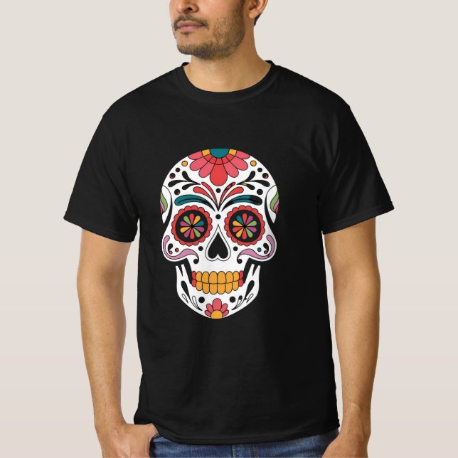 Camiseta Vida y Muerte" - Coleção de Crânios do Açúcar (Frente)